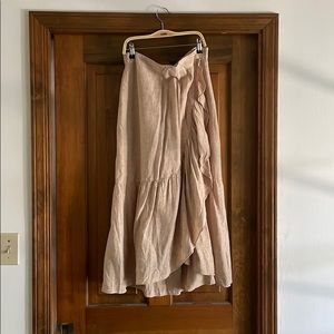 Madewell faux wrap linen skirt